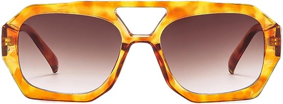 70s Retro Double Bridge Pilot Zonnebril voor dames en heren, klassieke zeshoekige zonnebril — afbeelding 2