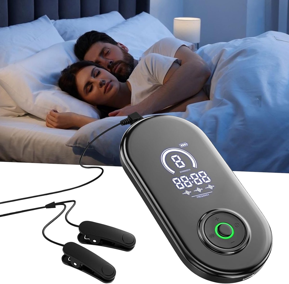 Geavanceerd slaaphulpapparaat, Apparaat voor Vaguszenuwstimulatie met oorclips, Vermindert angst, Verlicht vermoeidheid, Microstroom, Een goede nachtrust bereiken, USB-opladen