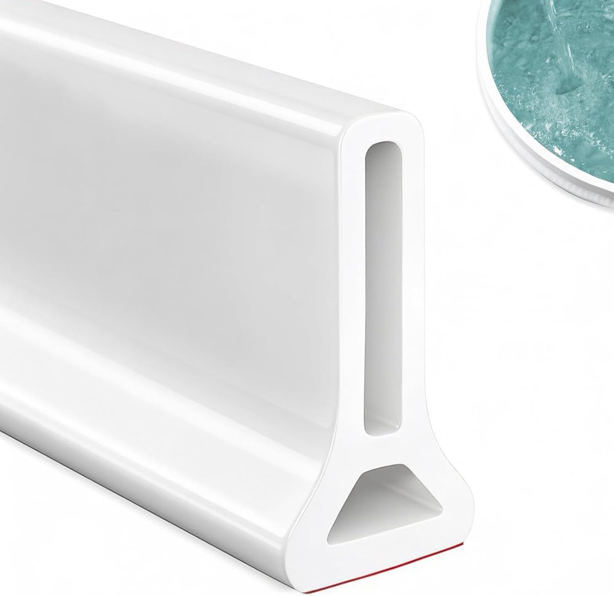 Waterstrip voor douche, waterstopper, douche voor badkamer, keuken, wit, 1 m