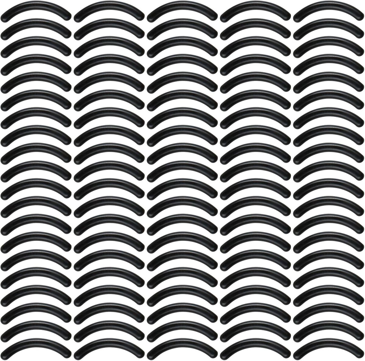 100 stuks wimperkruller navulpads duurzame en duurzame rubberen siliconen vervangende pads voor universele wimperkruller make-upgereedschap (zwart)