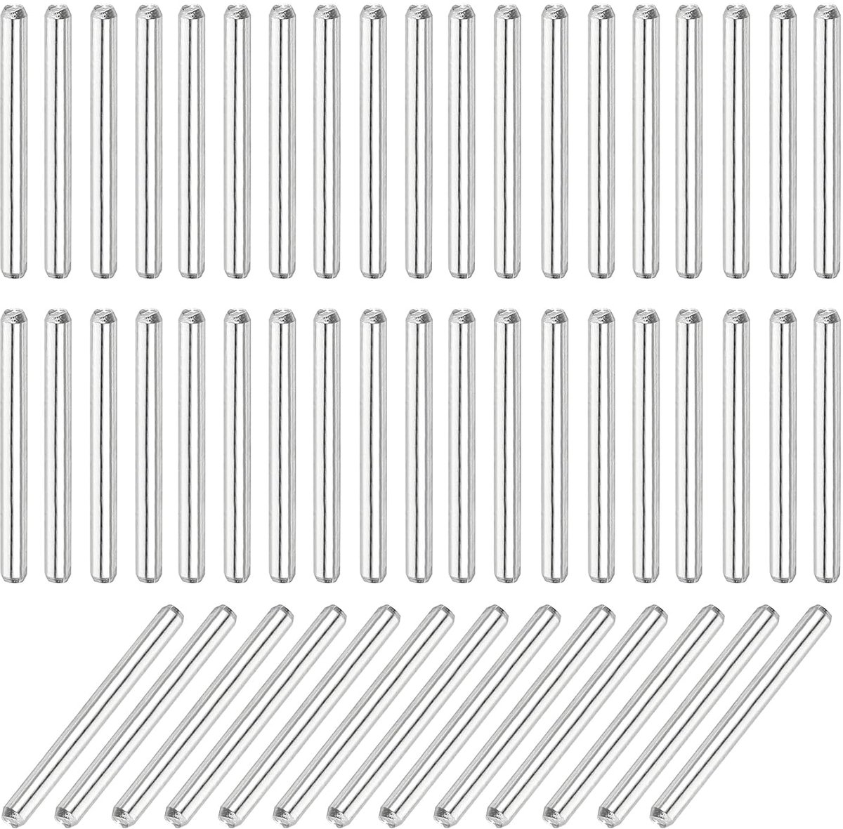 110 stuks plugpennen 1 mm x 10 mm plankstift 304 roestvrij staal plankpennen voor planken, kasten, meubels, vernikkeld, zilverkleurig, zilverkleurig