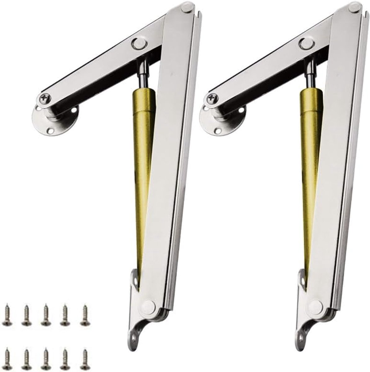 2 stuks 200N/44lb/20KG Softclose dekselsteunscharnieren, gasveren, gasveer, hefsteun, dekselsteun, automatische afdalunderschuif voor kastdeuren of opbergkist