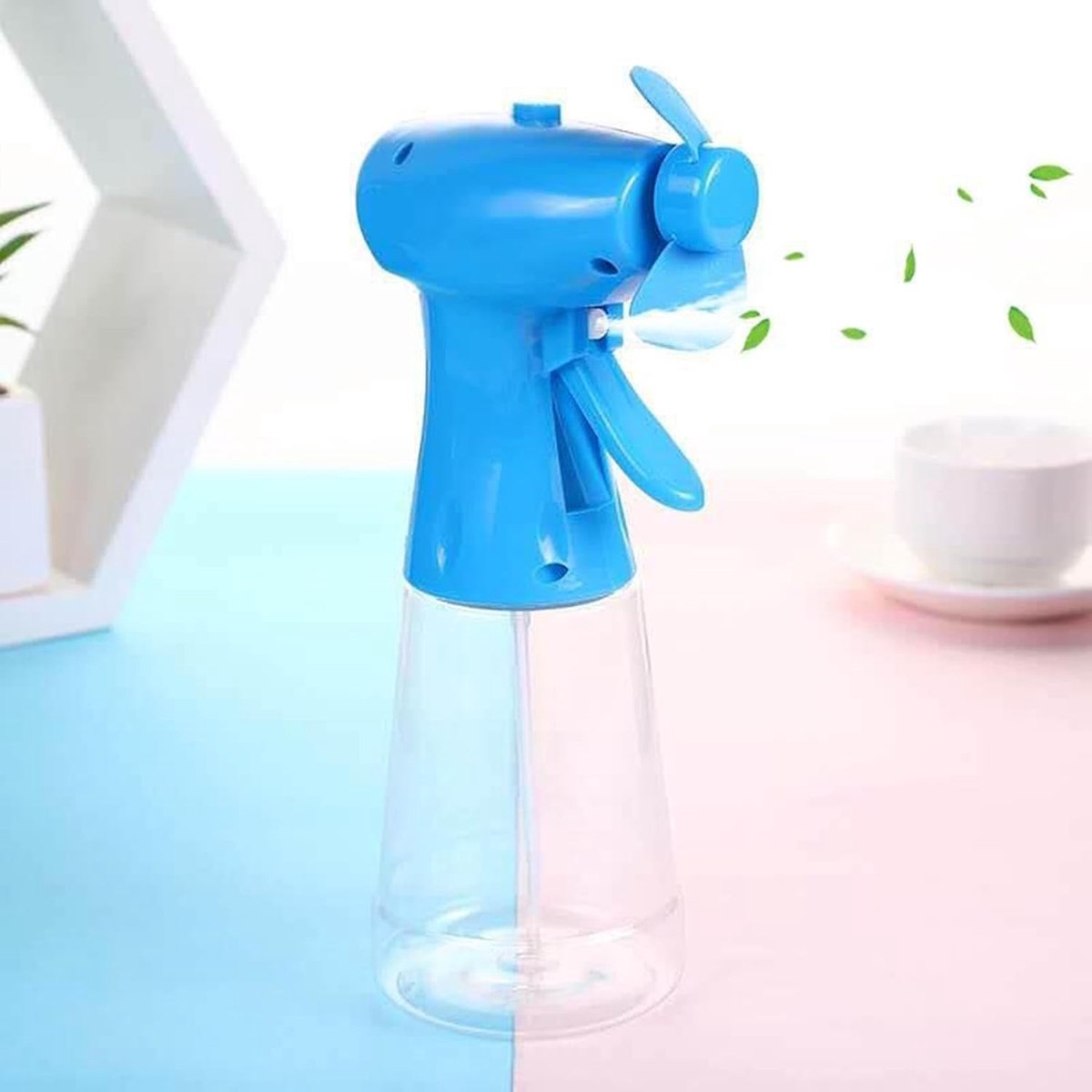 Handventilator met Vernevelaar - Persoonlijke Koeler - Buiten Koelen - Krachtige Luchtstroom - 22x10x8.6 cm - Blauw