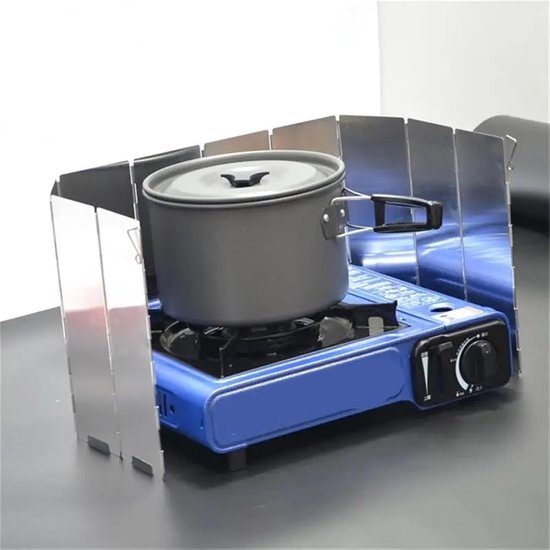 Camping Kachel Windscherm - Gasfornuis Windvanger - Buiten Koken - Effectieve Windbescherming - 24*8.5CM - Aluminiumkleurig van Camping — afbeelding 2