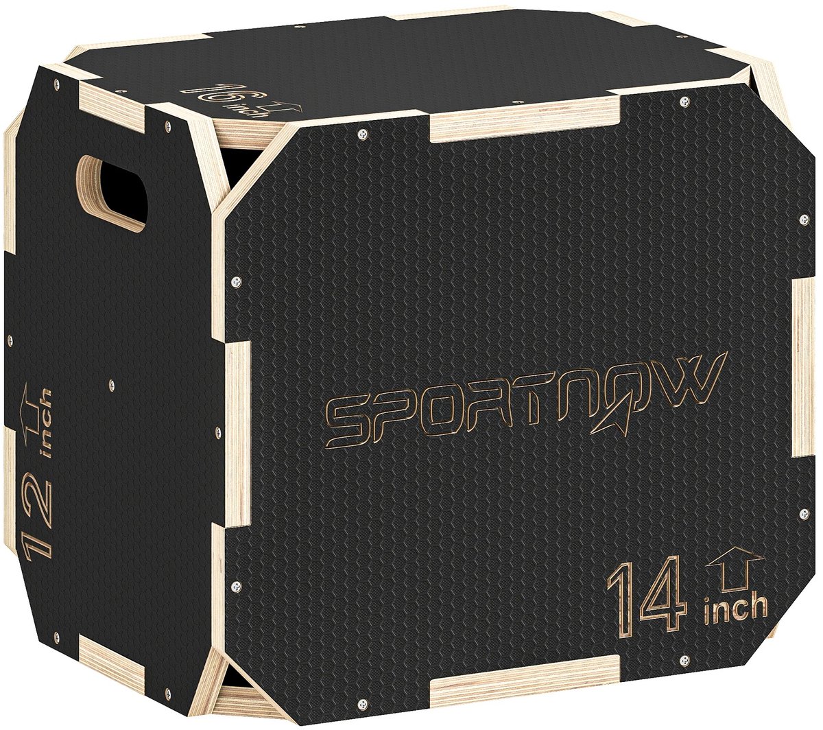 Atlasyx fitness accessoires - Plyo box - Jump box - Springboks - Fitness box - 3 hoogtes verstelbaar - 41 x 36 x 31 cm - Zwart