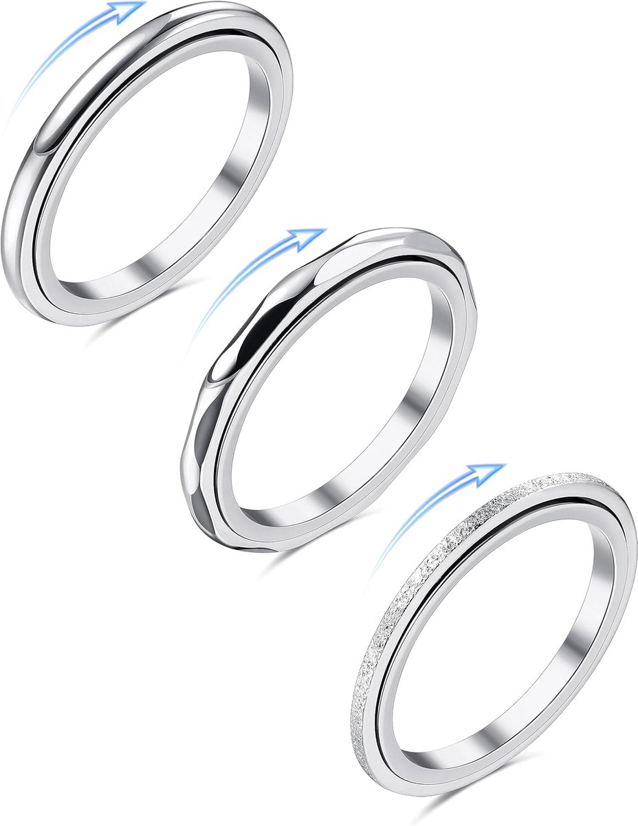 Ringen voor dames, roestvrij staal, angst ringen, eenvoudige band
