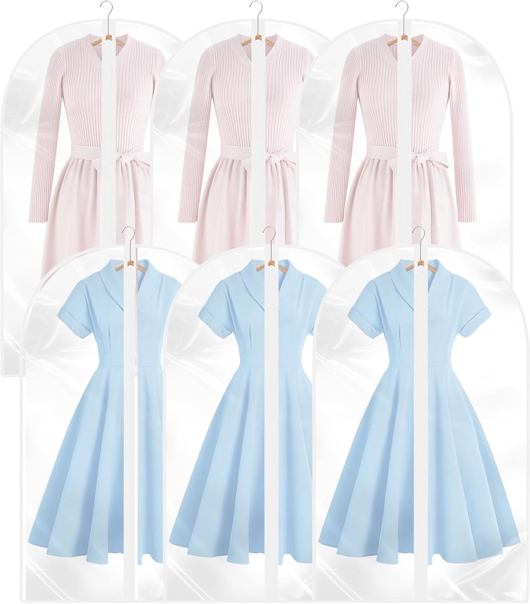 Kledinghoezen, hoes voor kleding om op te hangen, stofdicht, transparant, overtrek voor kleding om op te hangen met ritssluiting, bescherming voor overhemden, kostuums, jassen, jurken enz. (60
