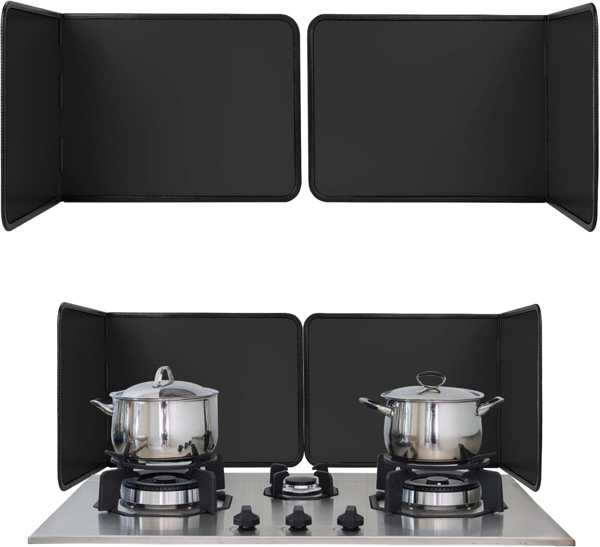 2 panelen spatbescherming voor de keuken, opvouwbaar