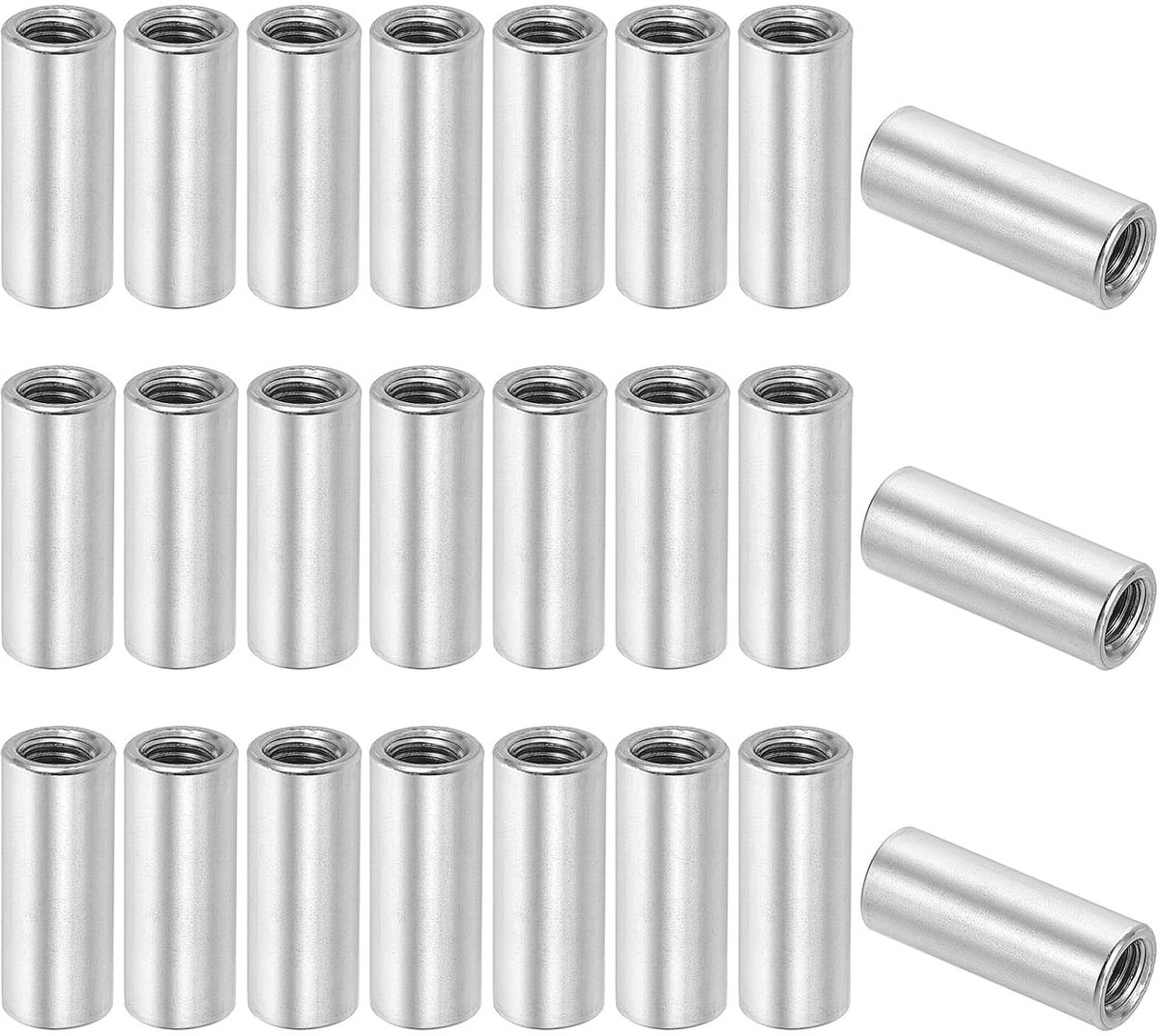 Ronde koppelingsmoeren, binnendraad M8 x 1,25 mm 30 mm (1,18 inch)