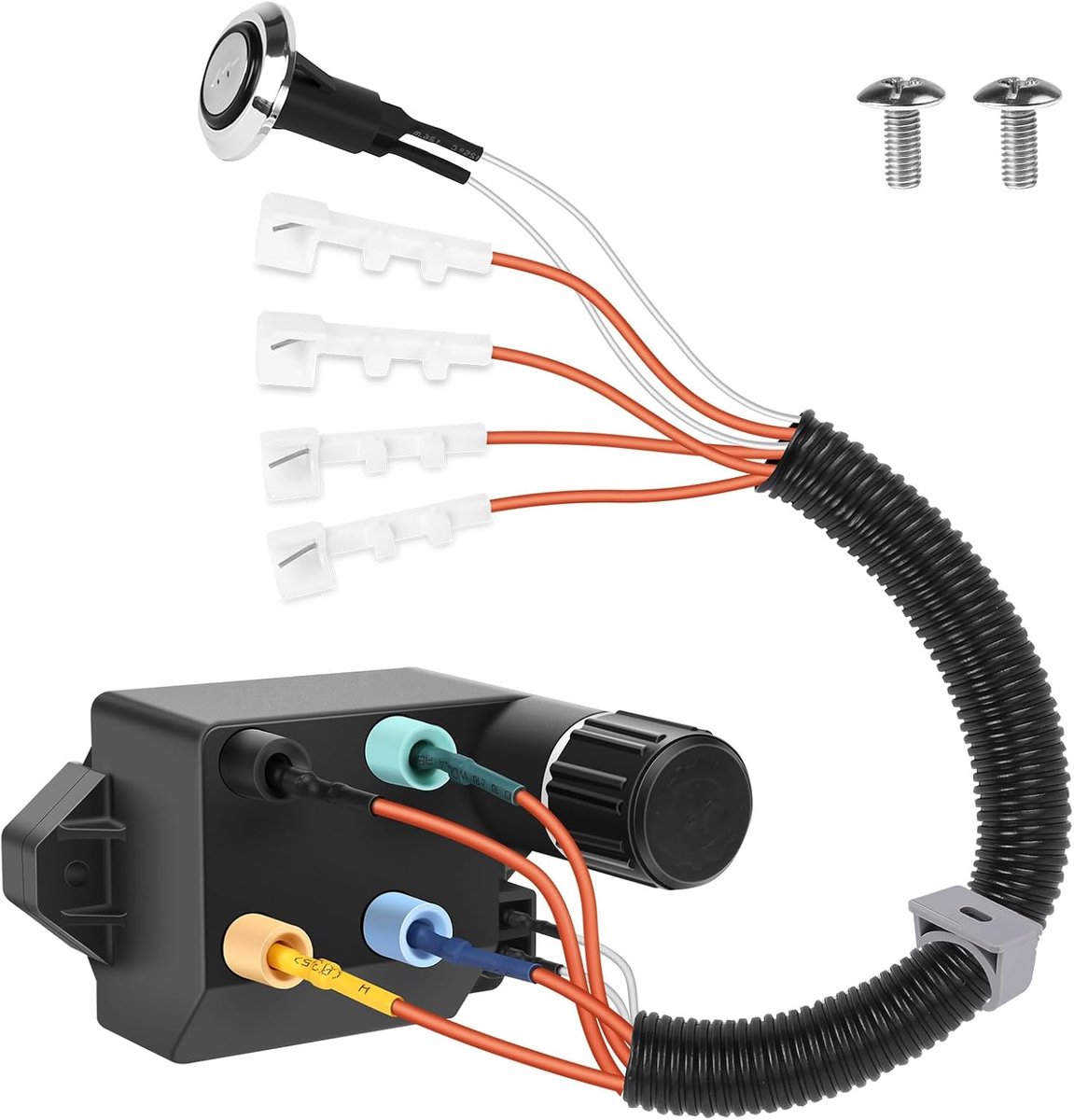 66355 Ontstekerset, vervanging voor Weber Genesis II 410 & 210 serie (2017 en nieuwer), elektronische barbecue-aansteker met draadmanagement en keramische bescherming, ontstekingsmodule met 4