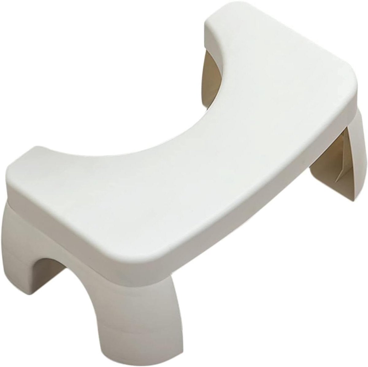 Toilet Voetenbankje - Opstapkruk Krukje - Comfortabel Toiletteren - Antislip U-vorm - 42.5X25CM - Wit