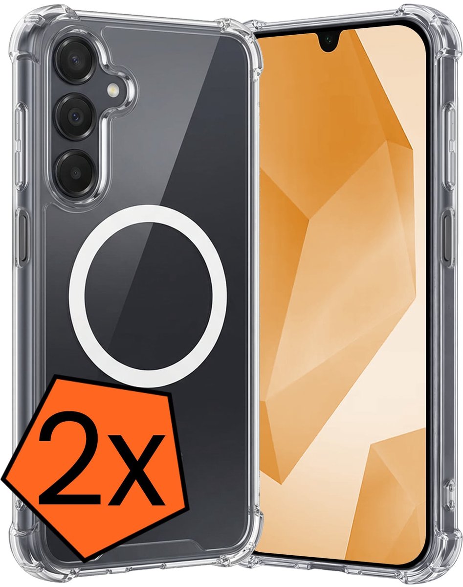 Hoes - 2 Stuks - Geschikt voor Samsung Galaxy A16 - Magsafe Compatible - Sterk & Shockproof - Back Cover - Shock Proof Case - Telefoon Hoes - Transparant