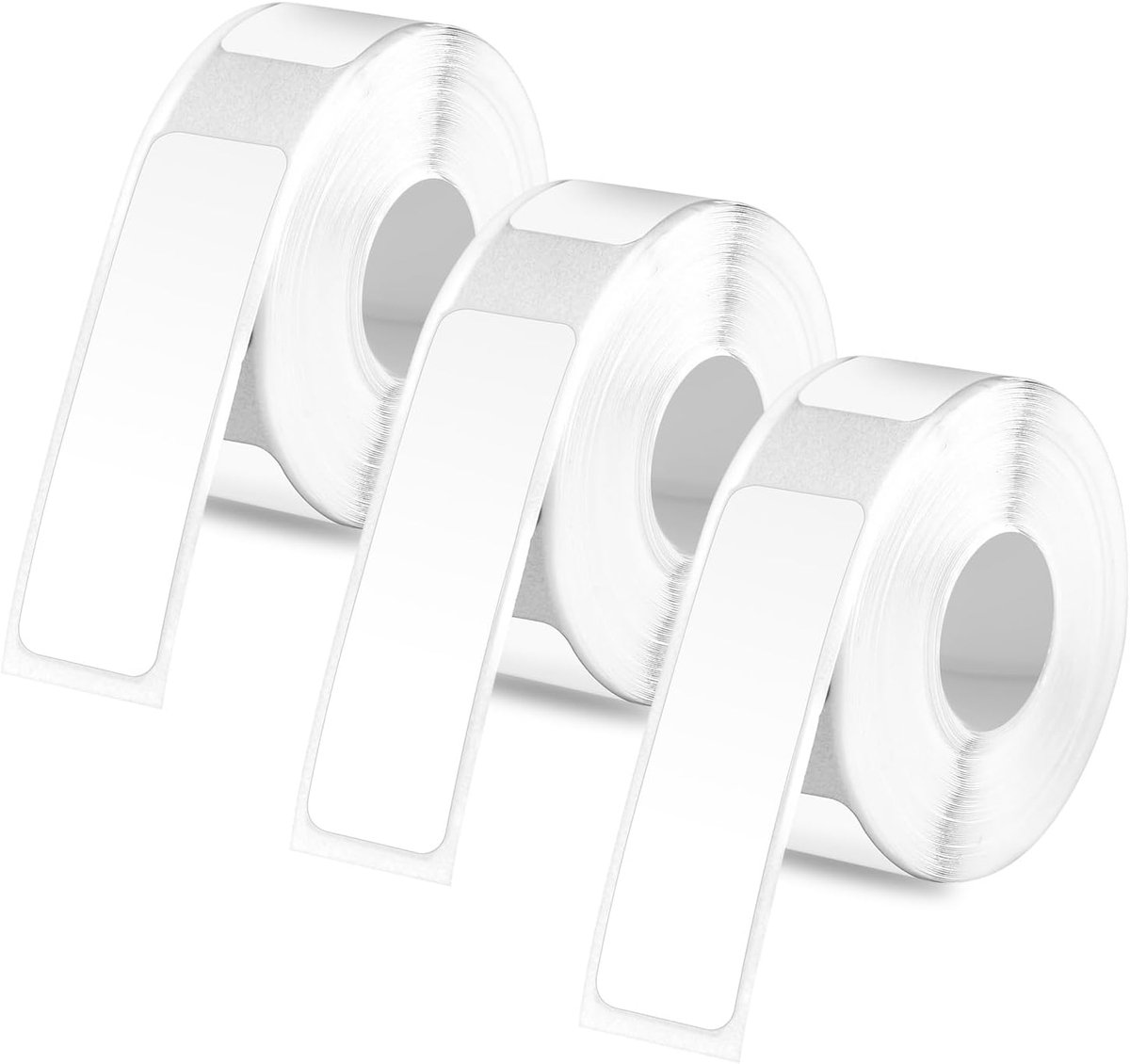 SnelShoppen - 3 Rollen Labelmaker Tape 12x40mm - Zelfklevende Thermal Labels - Wit - Voor Kantoor, Thuis en School - Hoogwaardige Adhesie