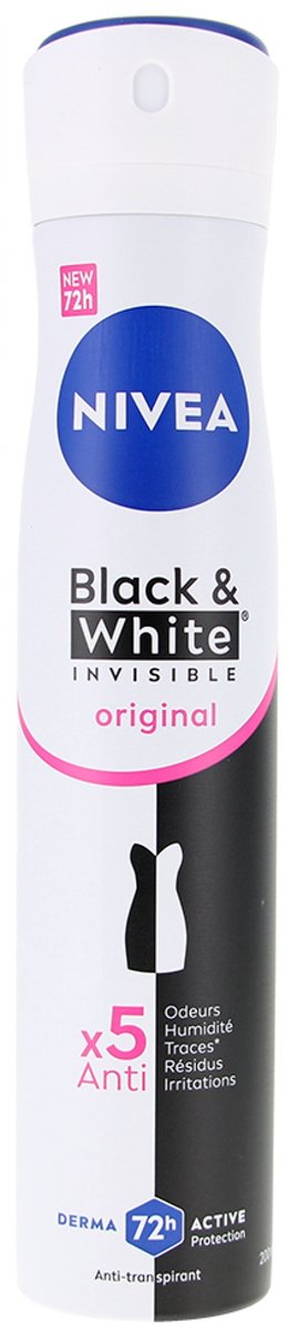 Nivea Black & White Invisible 72H Anti-transpirant Deodorant Spray 200 ml