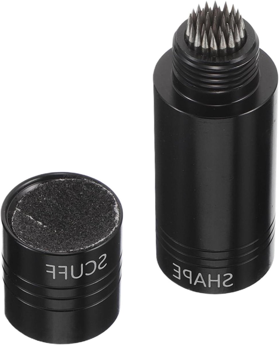 Snooker Keu Tip Reparatiegereedschap - Biljart Keu Vormer - Keu Tip Onderhoud - Aluminium Constructie - 6.50X2.00X2.00CM - Zwart