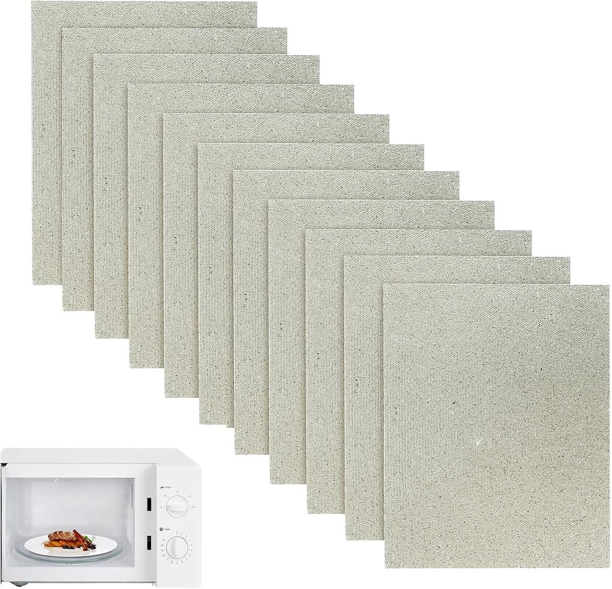 SnelShoppen - Pack van 11 Universele Mica Platen 15 x 12 cm - Hoge Kwaliteit Microwaves Mica Platen voor Magnetron en Magnetron Oven