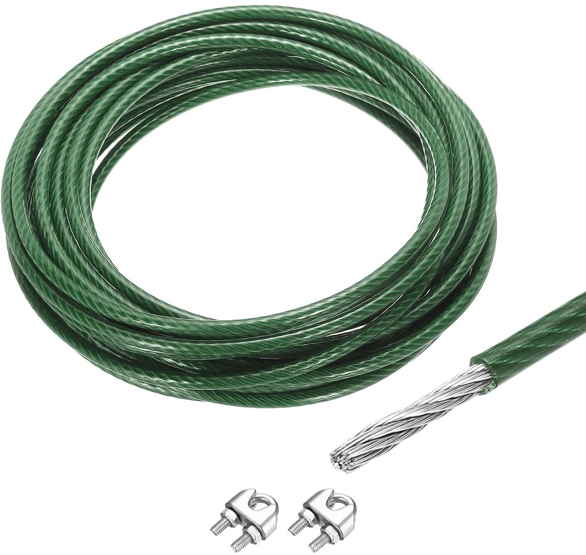 staalkabel 10 m x 6 mm - roestvrij staal 304 - spanslot met schroefspindels - ideaal voor ophangen van wasrekken - ShopVlot