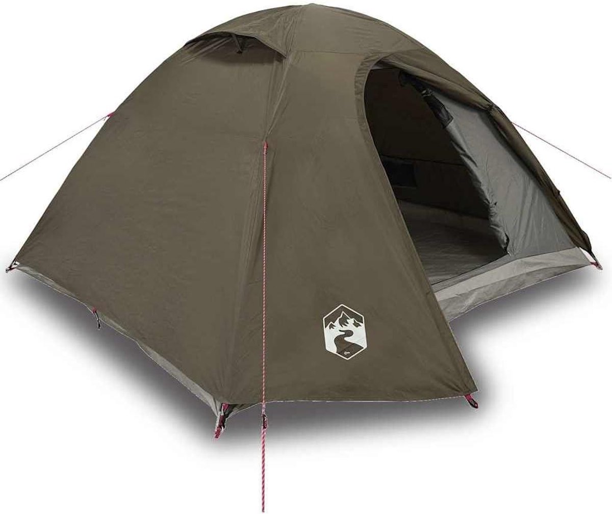 Koepeltent 4 Personen - Kampeertent Waterdicht - Buiten Kamperen - Met E-aansluiting - 268 x 210 x 140 cm - Bruin