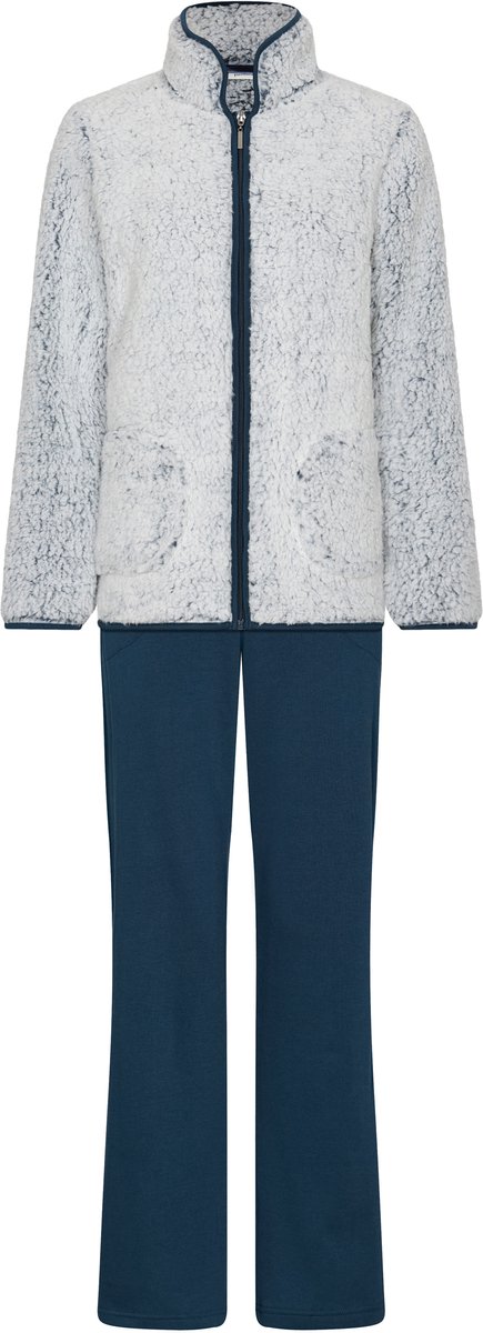 Pastunette - Huispak - Nordic Bloom - Fleece/Badstof - Blauw - Rits - Maat 42