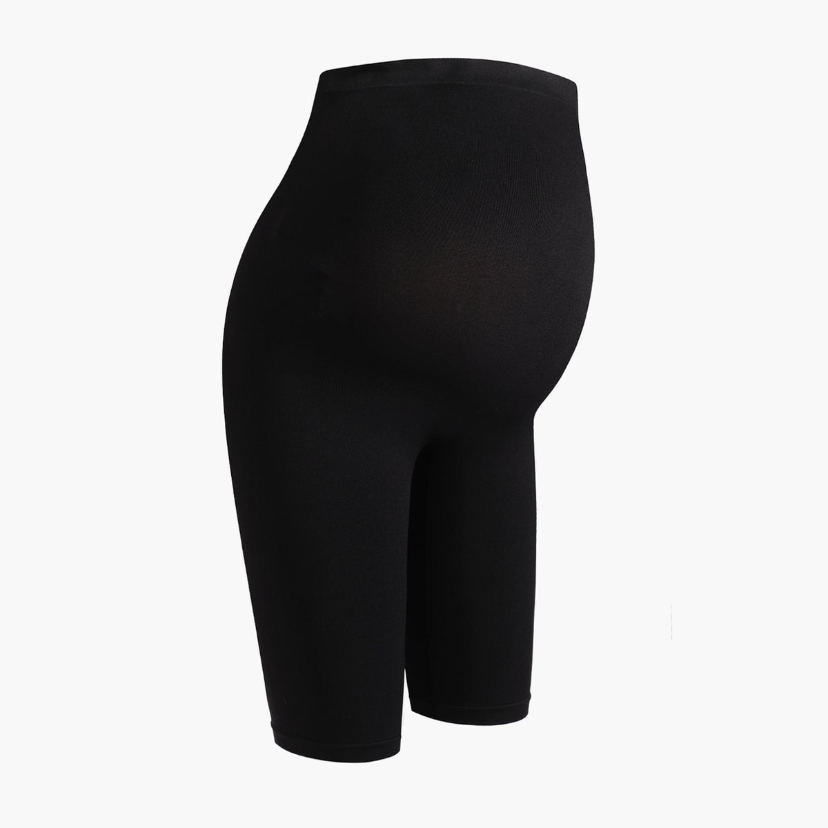 cfab - Naadloze zwangerschapsshorts met hoge taille - Zwart - L