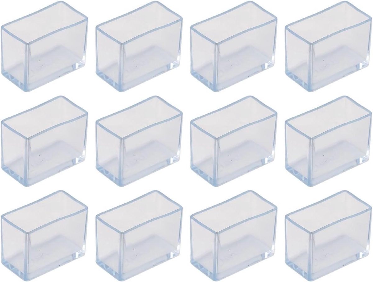 Stoelpootbeschermers - Meubeldopjes Vloerbeschermers - Meubels Verplaatsen - Zacht Antislip PVC - 15x30mm - Helder
