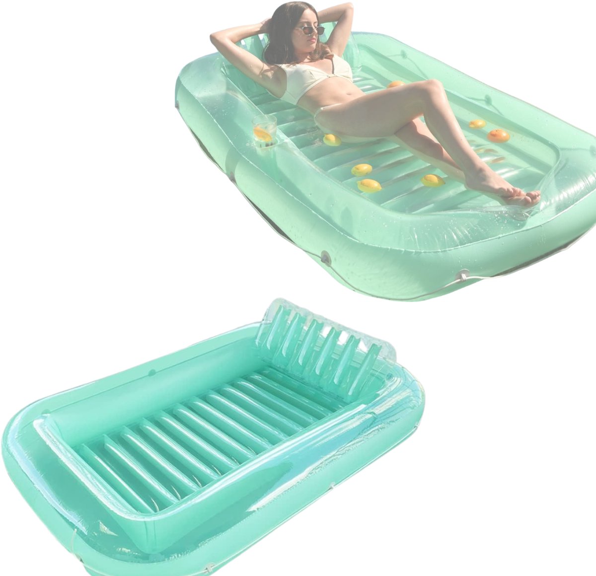 Zavio® Tanning Pool Bed - Luchtbed Zwembad Opblaasbaar -Lichtgroen