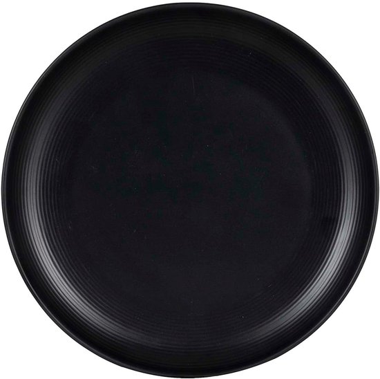 Dinersborden Set - Borden Melamine - Kamperen Buiten - Onbreekbaar Stevig - 4 Stuks - Zwart — afbeelding 2