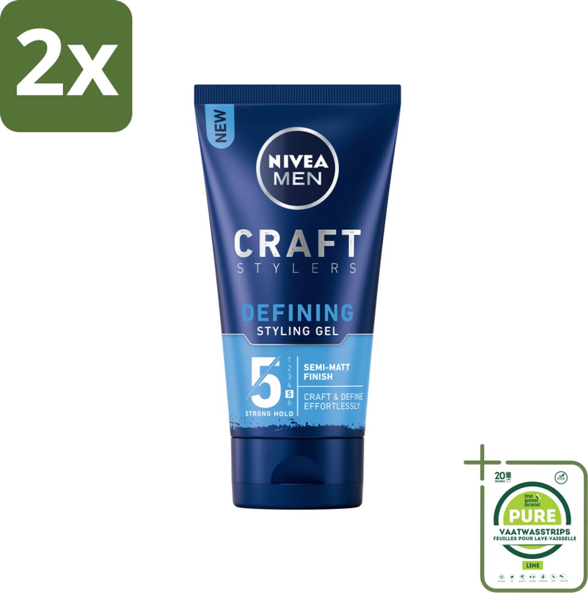 NIVEA MEN - Styling Gel - Matte Finish - 150 ml - Voordeelverpakking - 2 stuks - Haarkleur - Haartypen