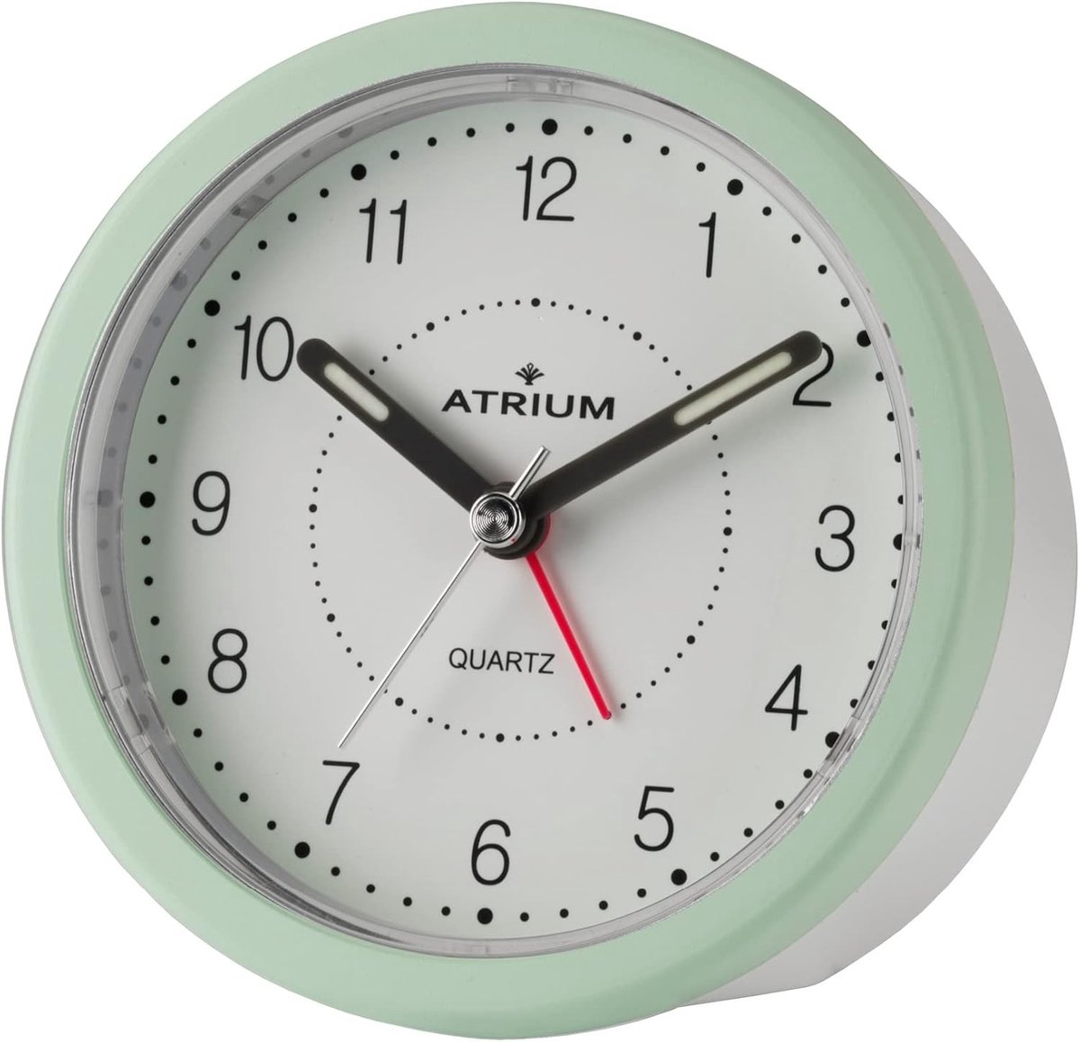 Analoge Wekker - Mintgroen/Wit - 9 cm - Kwarts zonder Tikken met Licht en Snooze - Voor Iedereen