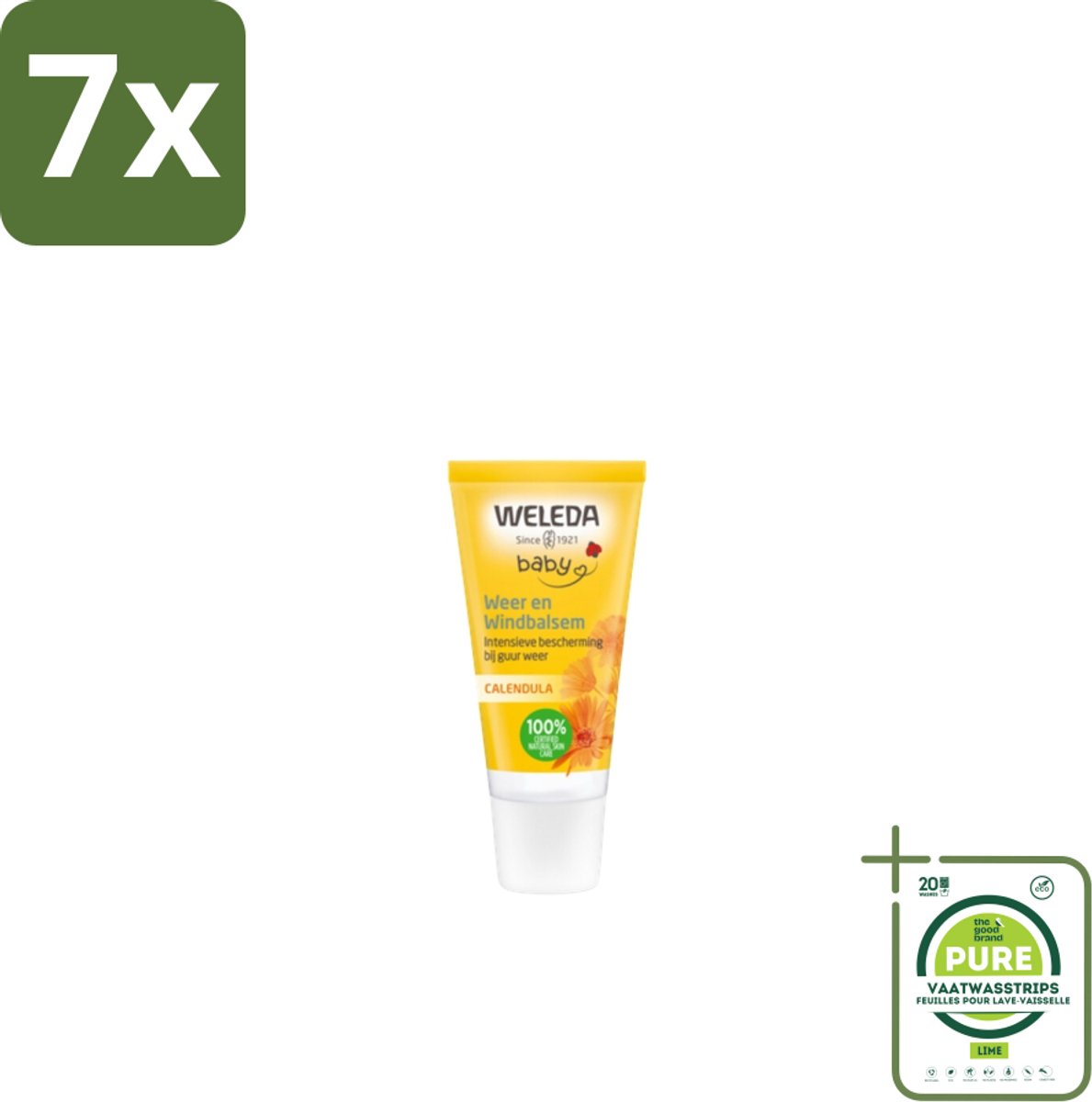 7 x WELEDA - Weer & Windbalsem - Baby & Kind Calendula - 30 ml - Grootverpakking - Baby Balsem - Baby Huid - Windbescherming - Koude Bescherming - Natuurlijke Balsem