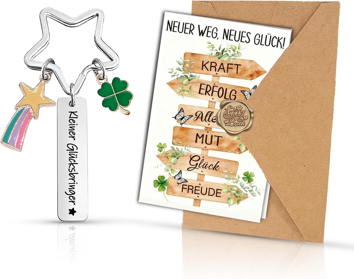 Afscheidscadeau voor collega's, geluksbrenger, sleutelhanger