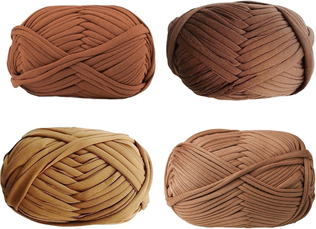 4 Garen Stuks Breigaren, Doek T-Shirts, Geweven Garen voor Mand Tas