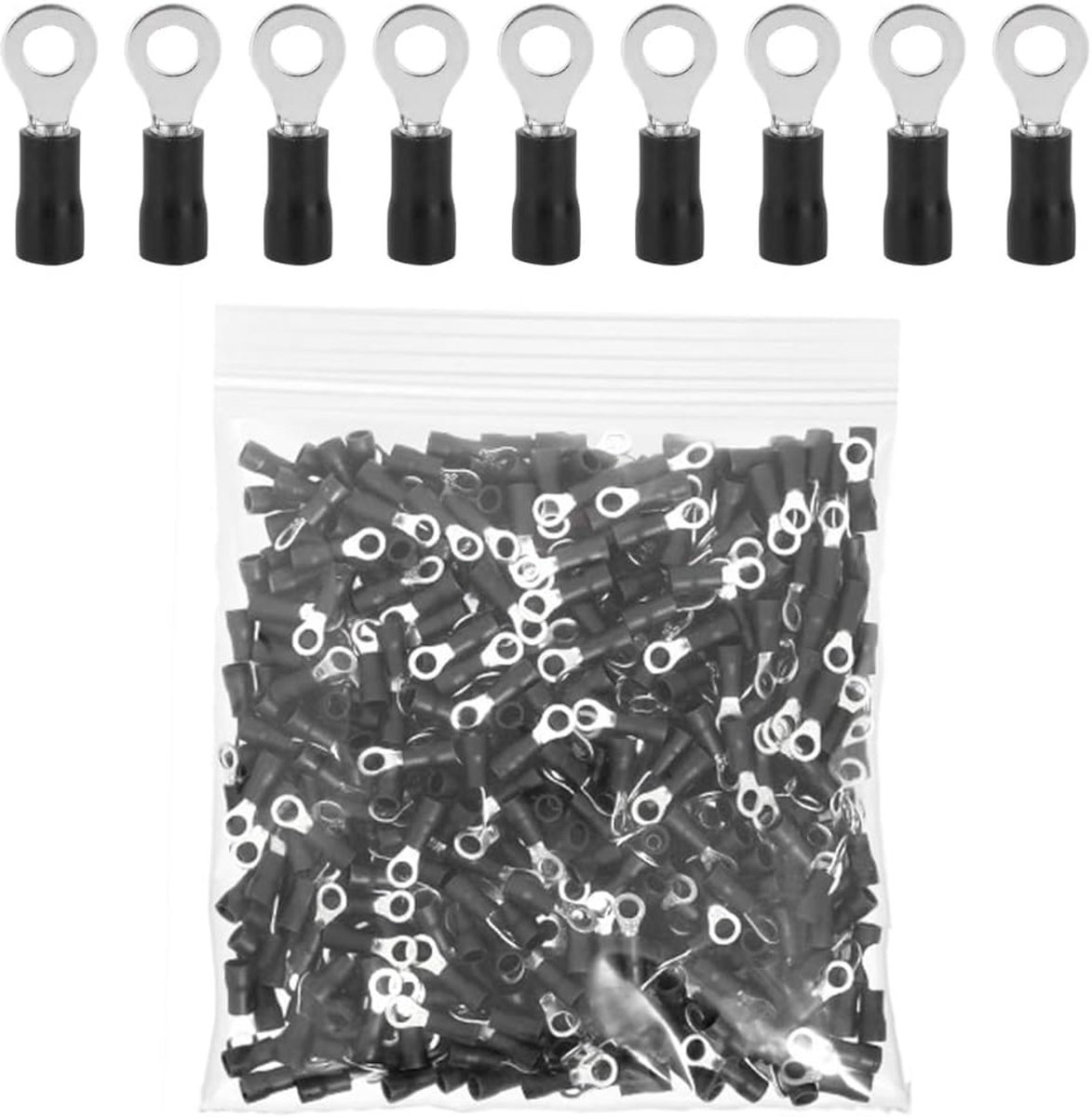 100 Stuks M6 Ringkabelschoenen Koper Kabelverbinders 5,3mm Gatring