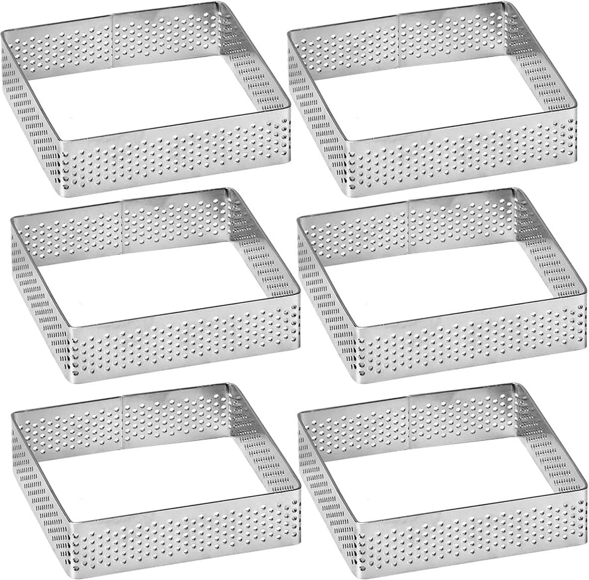 geperforeerde taartcirkel, taartring, roestvrij staal (7,5 x 7,5 x 2