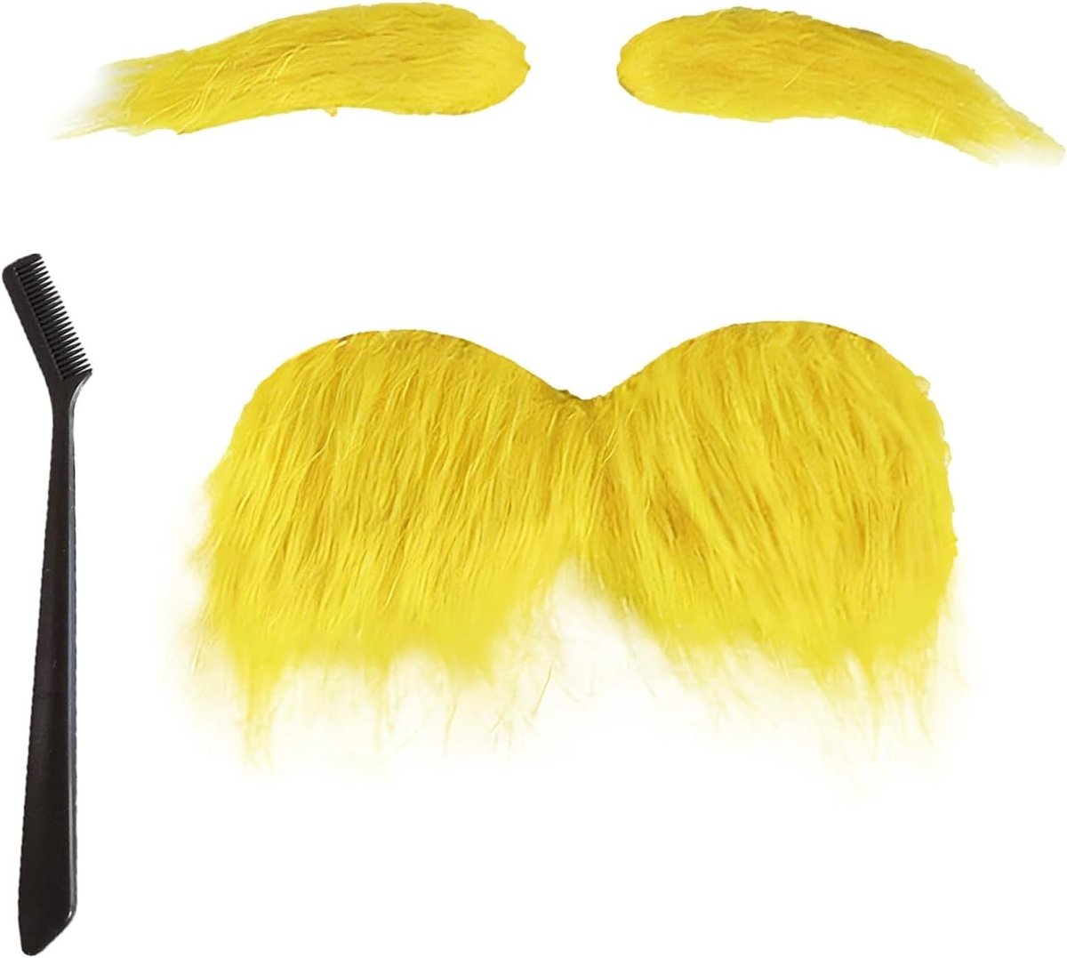 Kunstmatige Gele Baard en Wenkbrauw Set voor Halloween, Carnaval en Cosplay Feestkleding voor Volwassenen en Kinderen