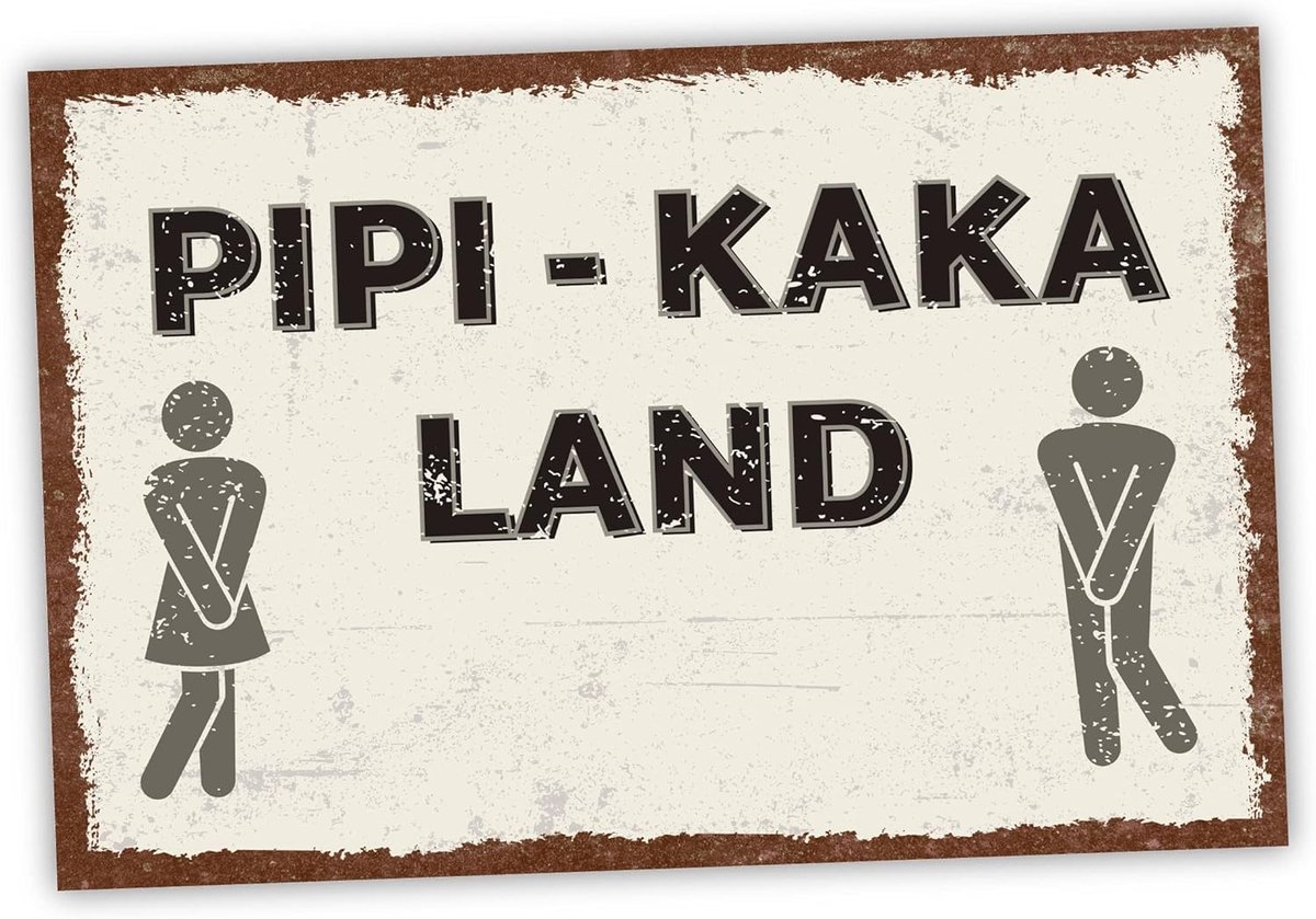 Kaka Land Toiletbord, grappig cadeau-idee, 20x30cm, van stevige