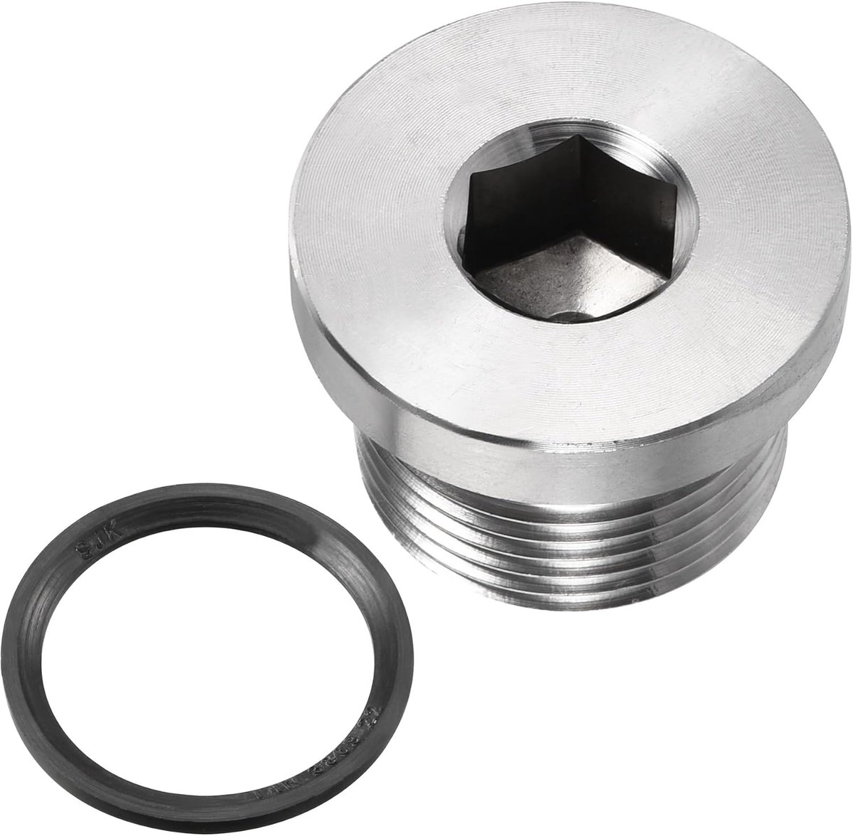 M22 x 1,5 roestvrijstalen buisplug, interne zeskantkop socket pijpfitting | Pijpaccessoires, geweldig voor eindpijpuiteinden (zilver)