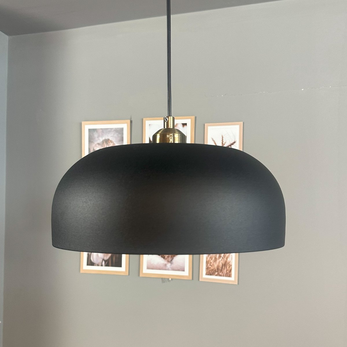 Bamyum Rocha hanglamp, industriële Modern stijl, Ø35 cm, zwart metalen lamp