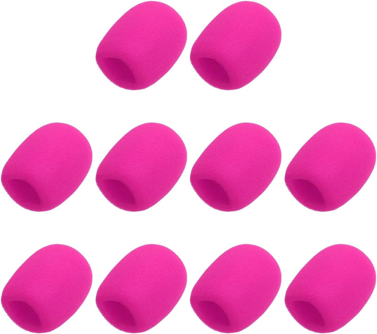 SnelShoppen - 10 stuks schuimrubberen hoezen voor microfoons, winddichte beschermhoezen 40 mm, 10 mm dik, roze-rood, ideaal voor podcasts en buitenopn