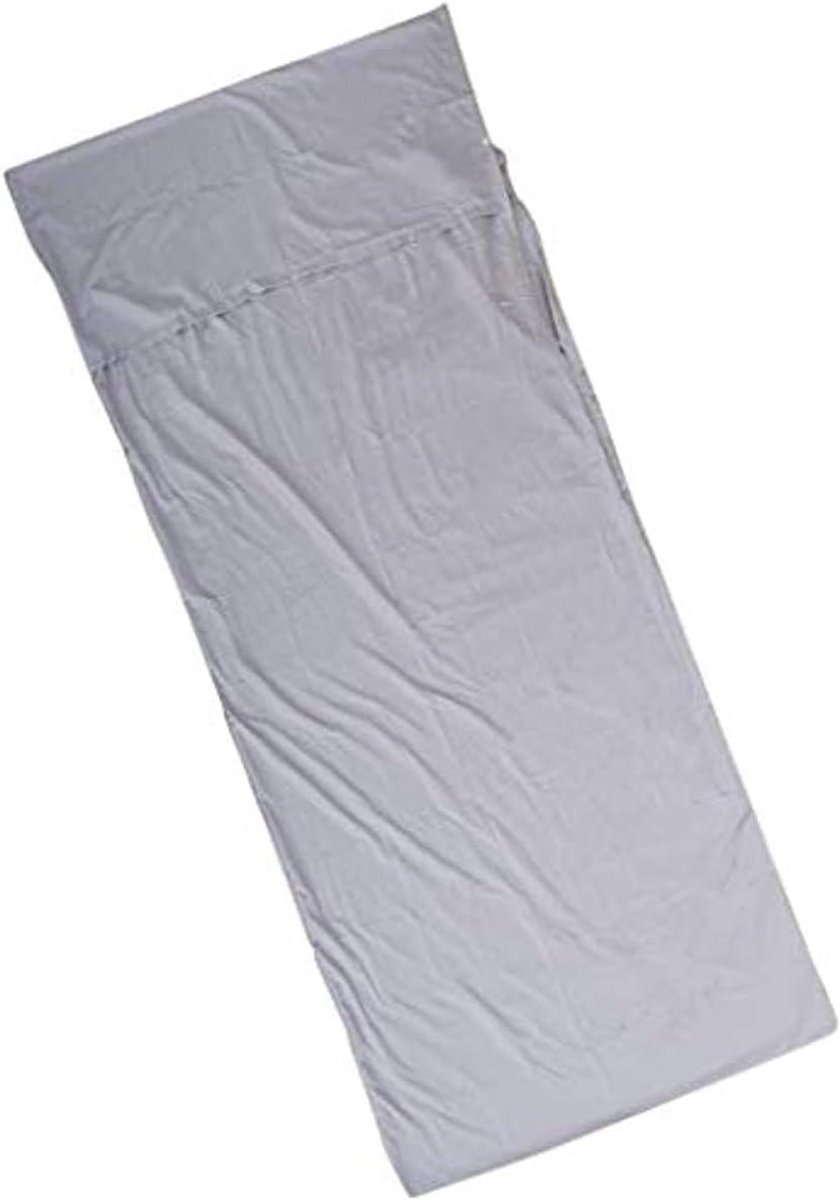 Slaapzak voering - Reis laken - Comfortabel slapen - Zacht katoen - 210 x 110 cm - Grijs