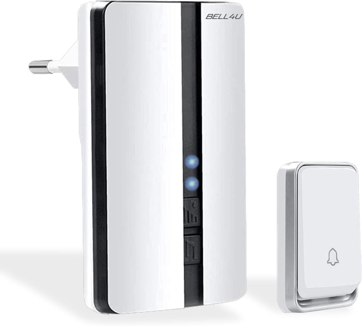SnelShoppen - Draadloze belset zonder batterij, 1 zender en 1 ontvanger, ideaal voor huis, tuin, kantoor of feest, eenvoudig te installeren en gebruik