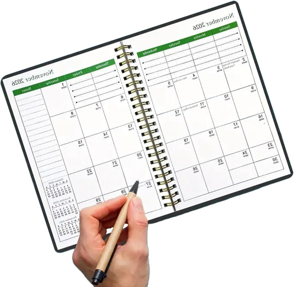 Maandplanner 2026-2028 - Meerjarenplanner Organizer - Gestructureerd Plannen - Flexibel Minimalismeformaat - 21.5 x 14.7 cm - Zwart