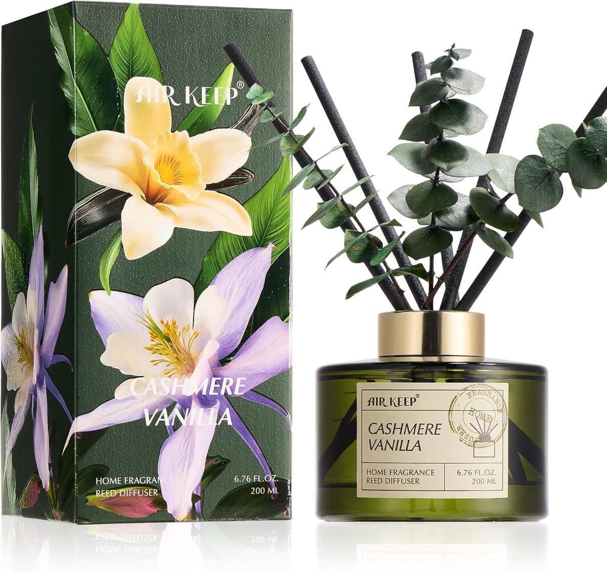 SnelShoppen - Geurstokjes 200 ml Cashmere Vanilla - Luxe Geurverspreider met Stokjes - Tot 90 Dagen Luchtverfrisser voor Badkamer en Woonkamer