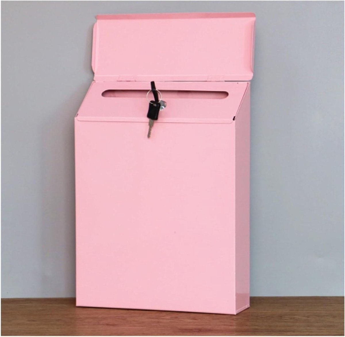 Wandmontage Brievenbus - Brievenbus met slot - Post ontvangen - Grote capaciteit - 23x6x30cm - Roze