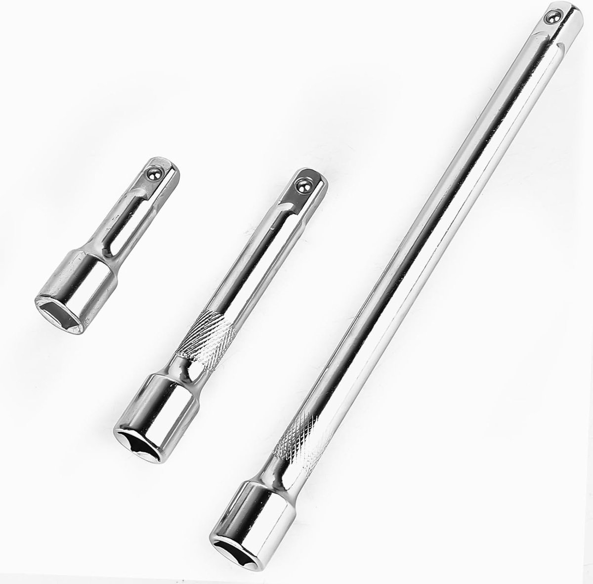 1/2 inch verlenging: 3 stuks steeksleutels (3, 5, 10 inch), vierkante dopsleutelverlengingsset van chroom-vanadium-staal