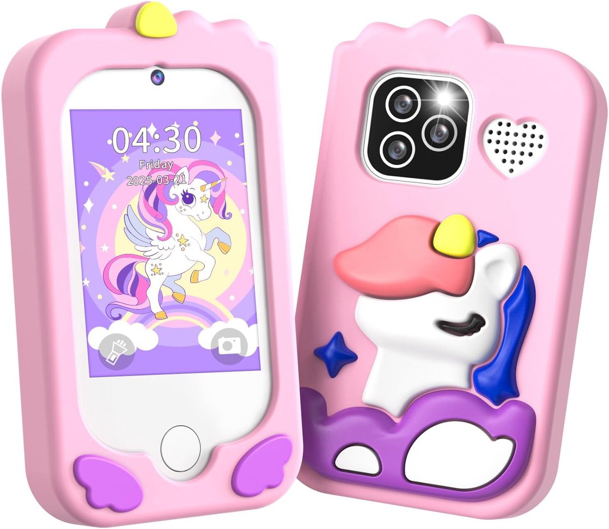 Kindercamera in smartphone, touchscreen, selfie- en videofunctie, 32 GB kaart, MP3-speler, effecten en nog veel meer, cadeaus voor meisjes en jongens, 3, 4, 5, 6, 7, 8, 9, 10, 11, 12 jaar