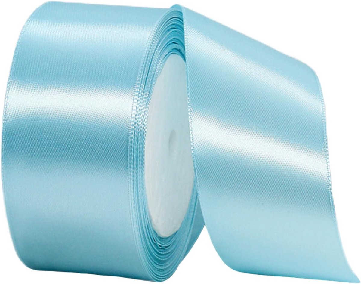 babyblauw satijnen lint 40mm satijnen linten voor geschenkverpakking 22m 1,5 inch inpaklint cakelint zijden dik lint blauw voor knutselen, Kerstmis, trouwauto, haarstrikken, boeketten, feest