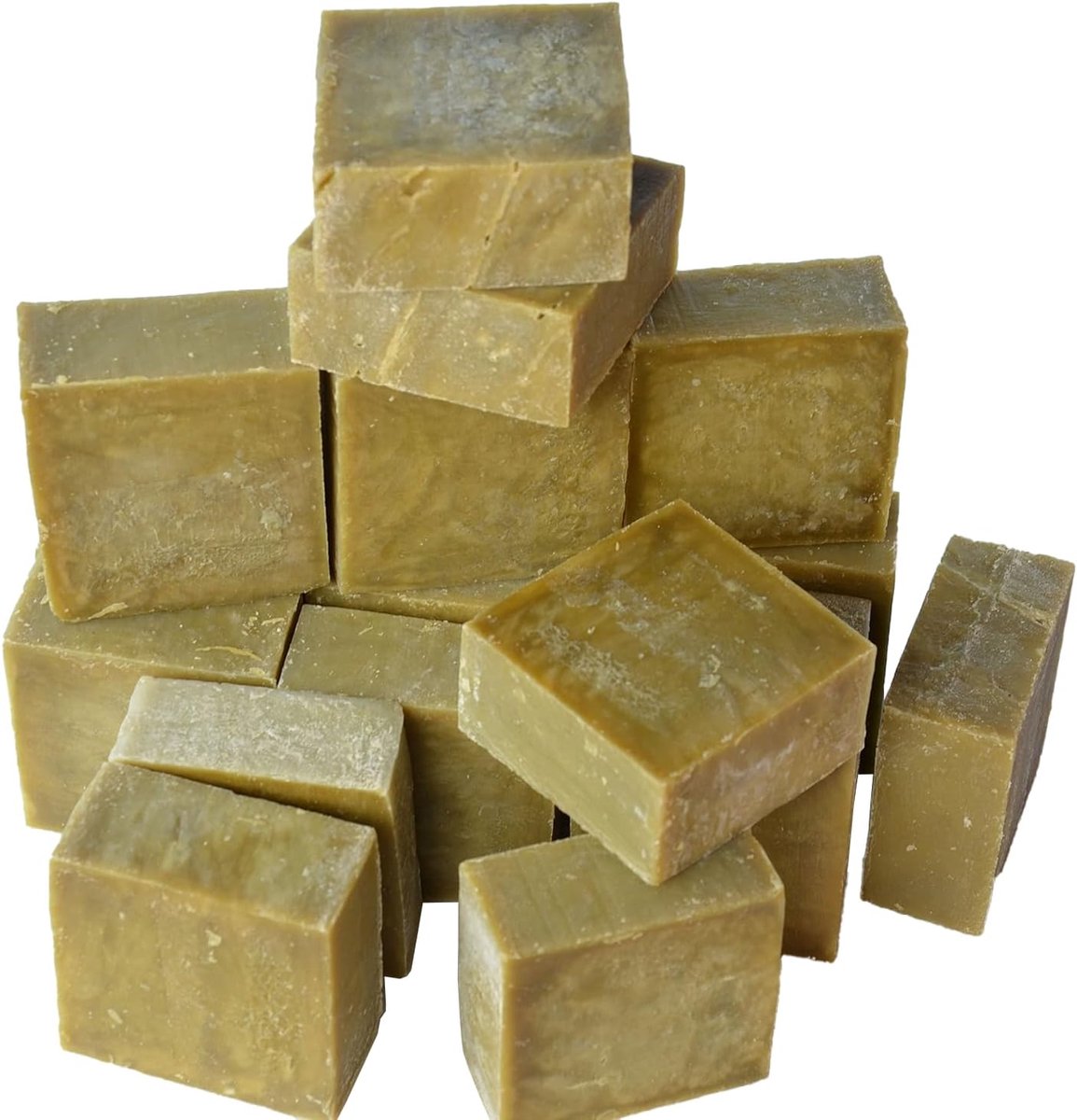 Set van 16 tot 18 pure Marseille ruwe zepen met olijfolie, met zeep van 80 g - 100 g, klaar voor gebruik, totaal gewicht: ten minste 1,4 kg