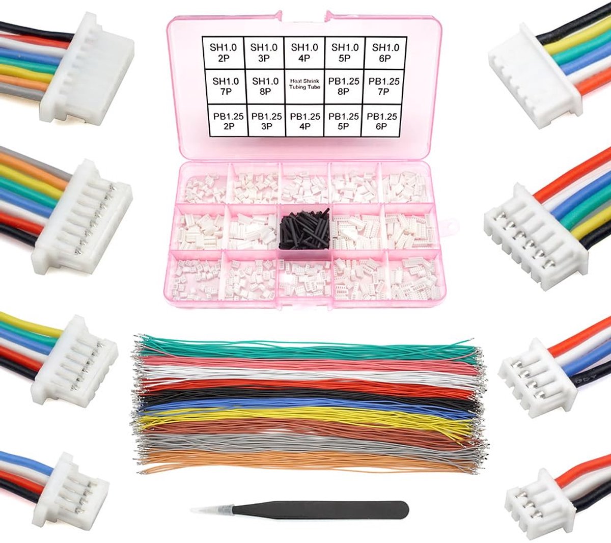 kabelset SH1.0 naar PB1.25 compatibel met JST en Molex PicoBlade voor I2C Qwiic Stemma QT Wire, SpeedyBee F405 Holybro Kakute Flight Controller