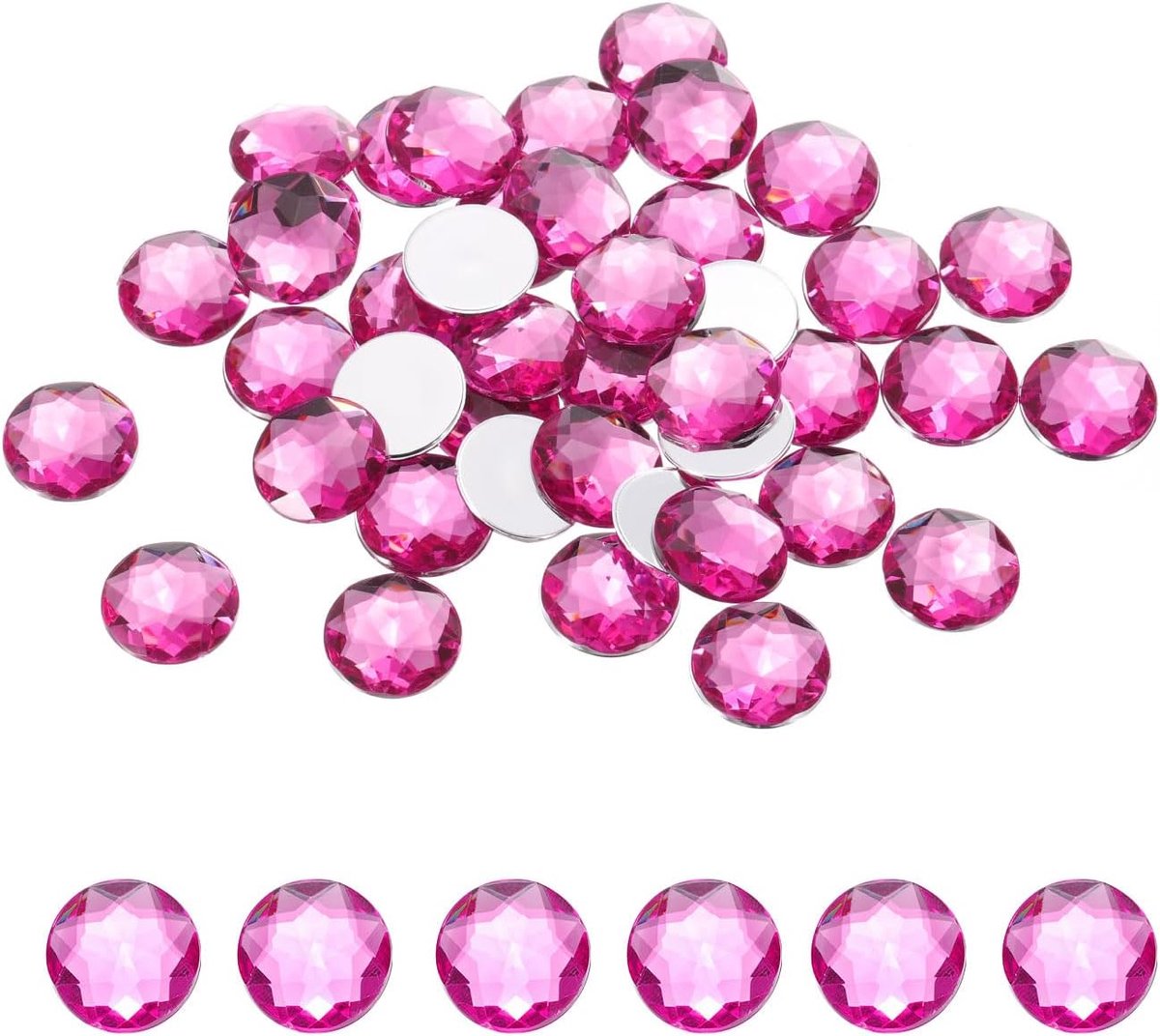 Rhinestones 100 stuks platte achterkant van acryl, 10 mm, rozerood, strassteentjes, voor handwerk, kleding, schoenen, decoratie, doe-het-zelf, geschenken, 100 stuks